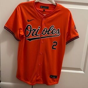 Baltimore Orioles Henderson #2 Nike Orange Orioles Jersey with Black Accents